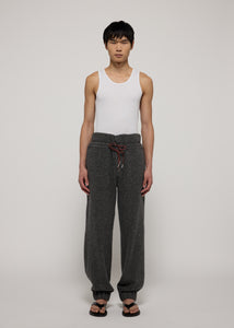 WOOL - DOUBLE DRAWSTRING ELASTICATED HEM TROUSER