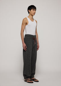 WOOL - DOUBLE DRAWSTRING ELASTICATED HEM TROUSER